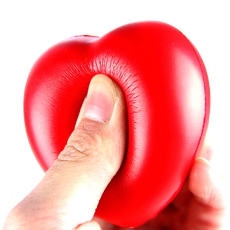 Herz-Form-PU schäumen Druck-Ball-Spielwaren drücken Durchmesser der Entlastungs-6.8cm